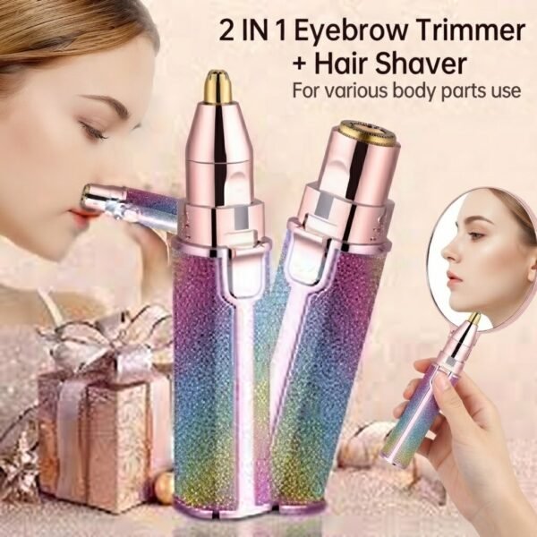 2-in-1 Rechargeable Eyebrow Trimmer & Ladies Shaver