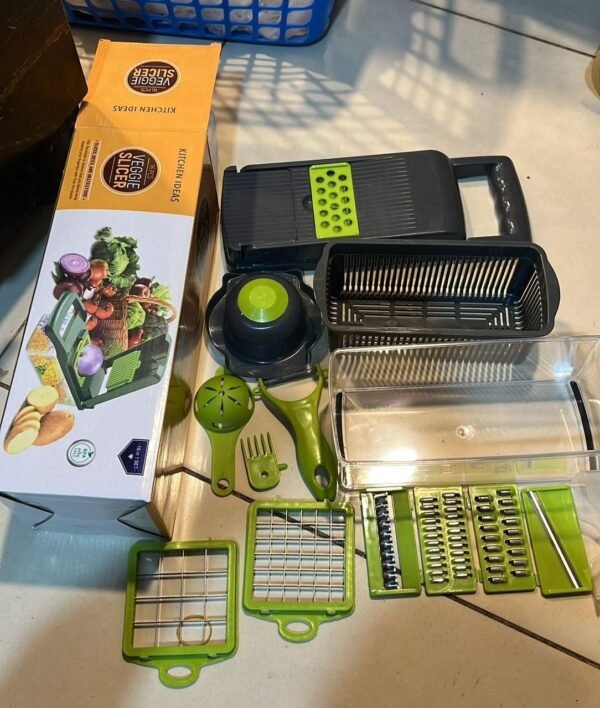 **12-in-1 Vegetable Chopper & Slicer with Storage Container**